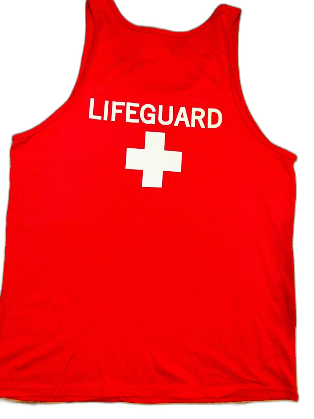 Red Lifeguard tank top Michigan Student Life Large 100% Cotton